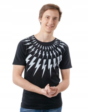 T-shirt Koszulka Podkoszulek Męski KM06 r L czarny