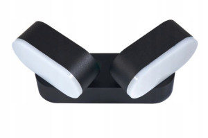 Lampa elewacyjna podwójny kinkiet LED 12W NW black
