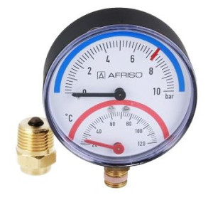 Termomanometr Dolny 80mm 20-120c 0-10 Bar Afriso