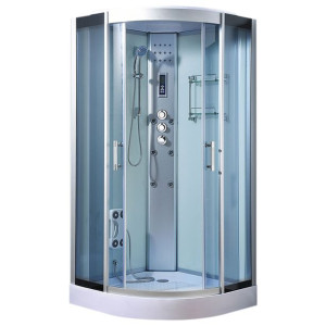 MO-0513BS BIAŁA Kabina prysznicowa z hydromasażem i sauną p. 90X90X215CM