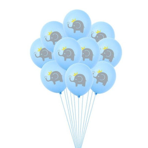 Balony Lateksowe Ze Słonikiem Niebieskie 6szt