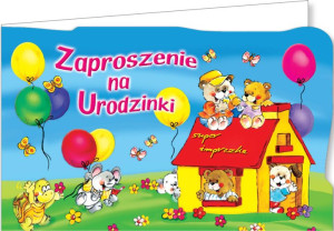Zaproszenie na urodzinki zestaw 10 szt  ZACZ 48