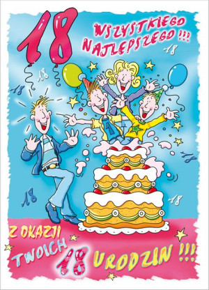 Kartka na 18-tkę z życzeniami  GI 06