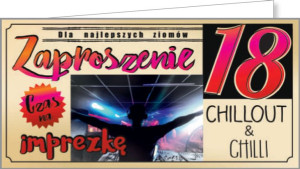 Zaproszenie na 18-tkę zestaw 10 szt ZAB40
