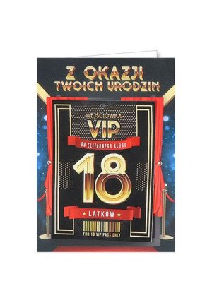 Kartka na 18-tkę dla kolegi VIP 1