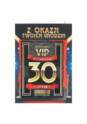 Kartka na 30 urodziny dla kolegi VIP 3