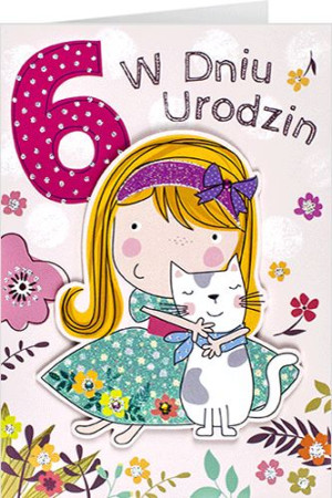 Kartka na 6 urodziny dla uroczej dziewczynki M 698