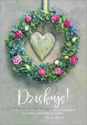Kartka na Podziękowania Dziękuje  PDB6-1518