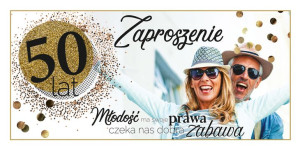 Zaproszenie na 50-te urodziny zestaw 10 szt ZAB 103