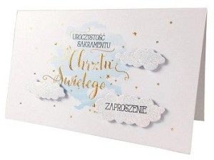 Zaproszenia na Chrzest komplet 5 szt PCZP 17