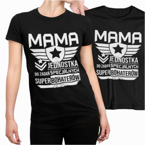 KOSZULKA NA DZIEŃ MAMY PREZENT  DLA MAMY TSHIRT L mama jednostka czarna