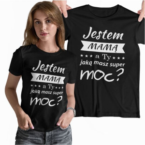 KOSZULKA NA DZIEŃ MAMY PREZENT  DLA MAMY TSHIRT XL  mama moc czarne