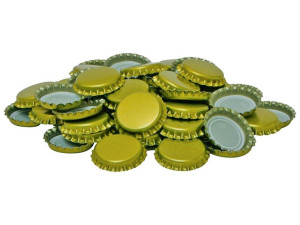 10szt Kapsle Do Butelki Piwa 26mm Złote +10 Gratis