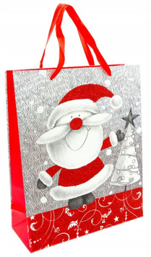 Torba Papierowa Na Prezenty Z Brokatem 24x18 Cm