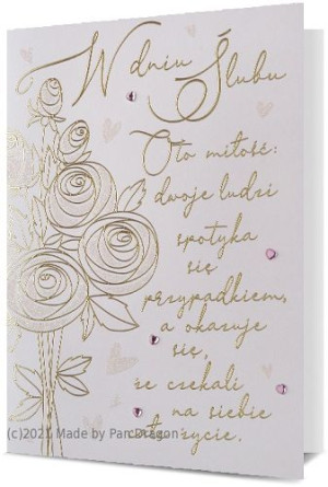 Elegancka Kartka na ślub z mottem H 2082