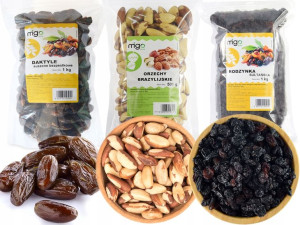 ZESTAW Daktyle 1kg, Brazylijskie 0,5kg, Rodzynki