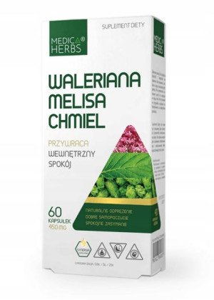 WALERIANA MELISA CHMIEL Sen Medica Herbs 60 kap