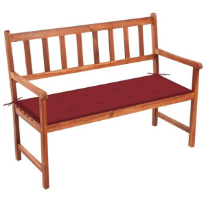 Ławka ogrodowa z poduszką, 120 cm, lite drewno akacjowe
