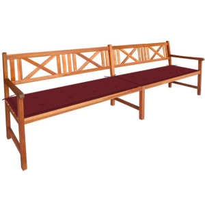 Ławka ogrodowa z poduszkami, 240 cm, lite drewno akacjowe