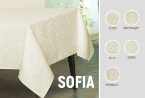 Obrus Plamoodporny 110x160 SOFIA ECRU Prostokąty