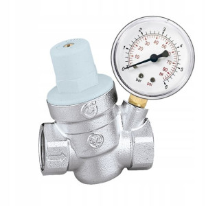 Reduktor Ciśnienia Wody 1 Cal + Manometr Caleffi
