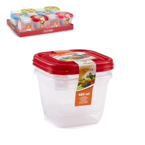 Komplet 2 pojemników na żywność 480 ml mix kolorów