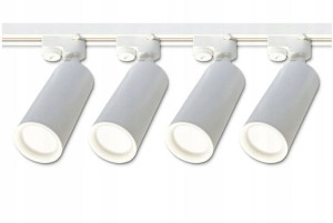 Szynoprzewód LED 4 reflektory GU10 szyna 2m ZESTAW