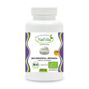 Soplówka Jeżowata BIO 500mg 100 kapsułek NatVita