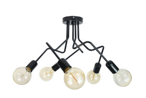 Lampa Sufitowa Luna 1005/5 Kolor Czarny Moderno