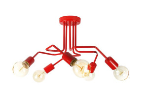 Lampa Sufitowa Vanessa 1004/5 Czerwony Moderno