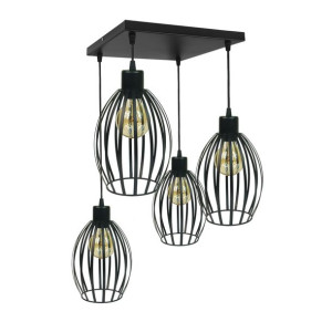 Lampa sufitowa FIORDA - plafon kwadratowy czarny