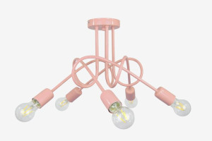 Lampa Sufitowa Dziecięca Mondo 5 Róż Pastel