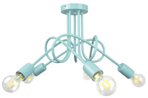 Lampa Sufitowa Dziecięca Mondo 5 Turkus Pastel
