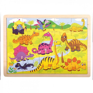 Drewniane Puzzle dla dzieci Dinozaury