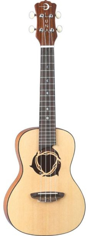 Luna Dolphin Spr Tattoo Top Solid Świerk Ukulele Koncertowe