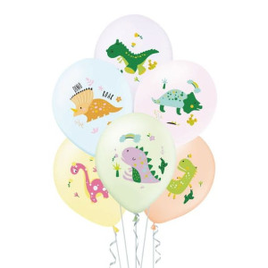 Balony Lateksowe Wesołe Dinozaury 6szt