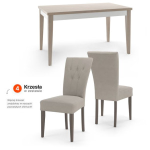 ZESTAW ADEN 67 Stół Rozkładany 120/160 + 4 Krzesła