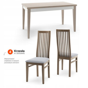 ZESTAW ADEN 59 Stół Rozkładany 120/160 + 4 Krzesła