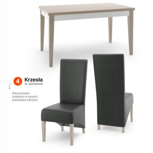 ZESTAW ADEN 38 Stół Rozkładany 120/160 + 4 Krzesła