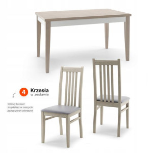ZESTAW ADEN 26 Stół Rozkładany 120/160 + 4 Krzesła