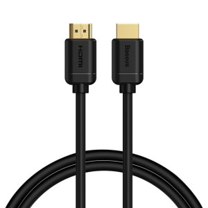 Baseus kabel przewód HDMI 2.0 4K 60 Hz 3D HDR 18 Gbps 1 m czarny (CAKGQ-A01