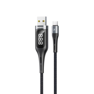 Remax kabel przewód USB - USB Typ C do ładowania z ekranem wyświetlaczem mi