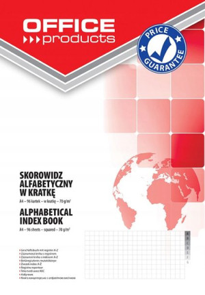 Skorowidz A4 w kratkę alfabetyczny 96 kart 70gsm