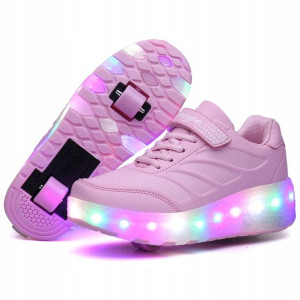 Butorolki Buty Z Rolkami Rolki Wrotki Led Pudrowe 31