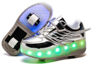 Butorolki Buty Z Rolkami Rolki Wrotki Led Srebrne 35