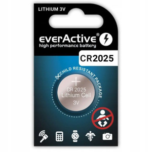 1X Bateria Litowa Mini EverActive CR2025