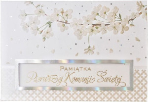 kartka na Komunię pastelowa Duża KPE 124