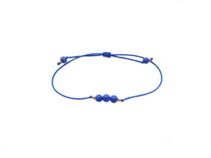 Bransoletka Sznurkowa Srebro Złocone 0,925 Lapis Lazuli