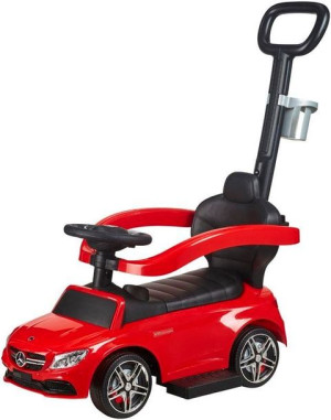Jeździk z prowadnikiem- Mercedes C63 - CZERWONY+ Tablice rejestracyjne