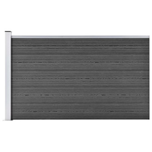 Panel ogrodzeniowy, WPC, 175x105 cm, czarny